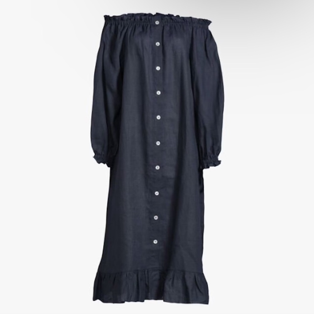 Sleeper Off the Shoulder Linen Dress